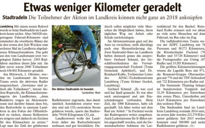 Etwas weniger Kilometer geradelt