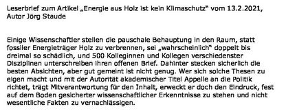 „Energie aus Holz ist kein Klimaschutz“