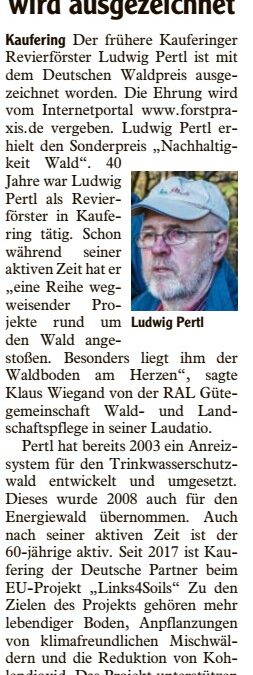 Ludwig Pertl wird ausgezeichnet