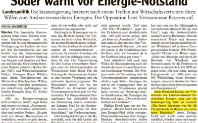 Söder warnt vor Energie-Notstand